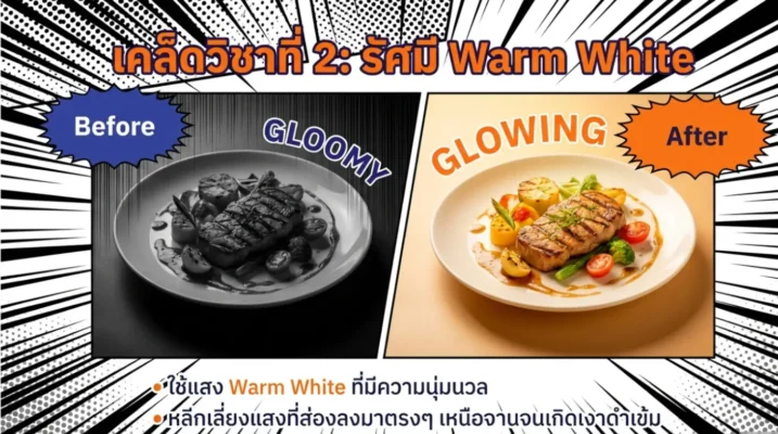 แสงในร้านแบบไหนที่เหมาะกับการถ่ายรูปอาหารที่สุด? 