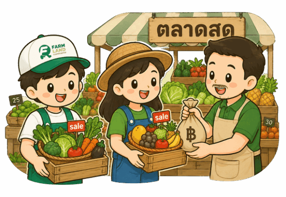 ตลาดและผู้รับซื้อ สินค้าเกษตร farmland commerce
